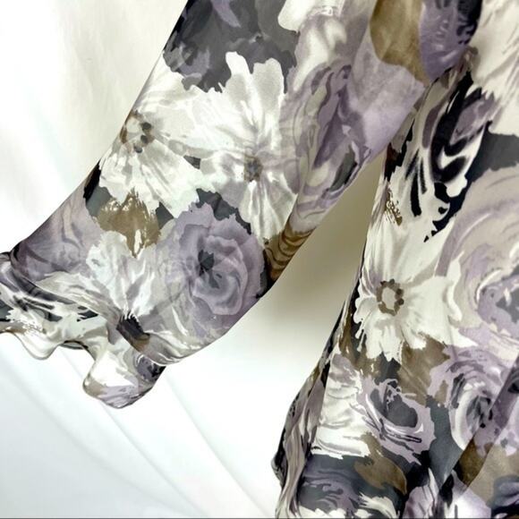Nicola Sheer Black Gray White Floral Ruffled Party Event Jacket NWOT Size S - Picture 5 of 11